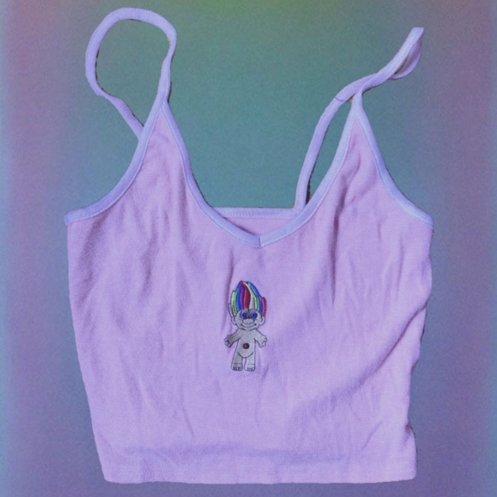 Y2k trolls baby pink cami tank top